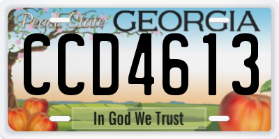 GA license plate CCD4613