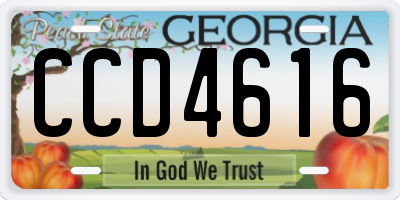 GA license plate CCD4616