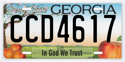 GA license plate CCD4617