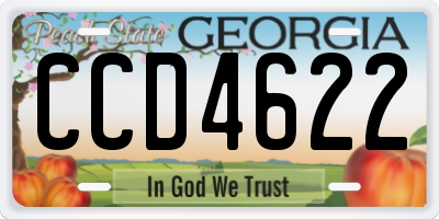 GA license plate CCD4622