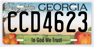 GA license plate CCD4623