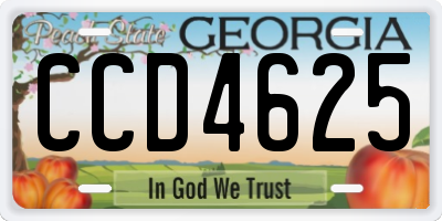 GA license plate CCD4625