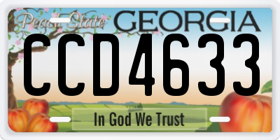 GA license plate CCD4633