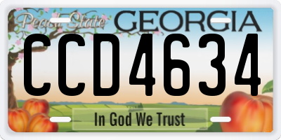 GA license plate CCD4634