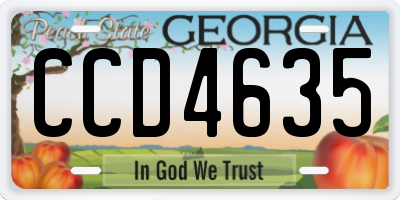GA license plate CCD4635