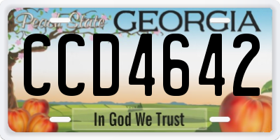 GA license plate CCD4642