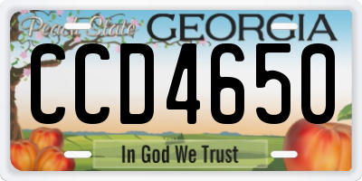 GA license plate CCD4650