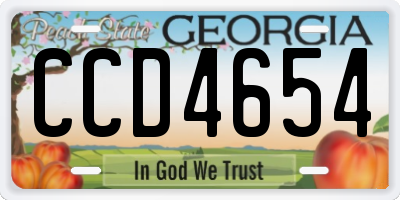 GA license plate CCD4654