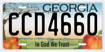 GA license plate CCD4660