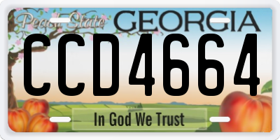 GA license plate CCD4664
