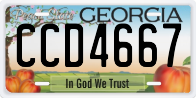GA license plate CCD4667