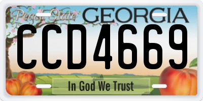 GA license plate CCD4669