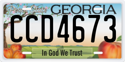 GA license plate CCD4673