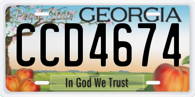 GA license plate CCD4674