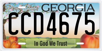 GA license plate CCD4675