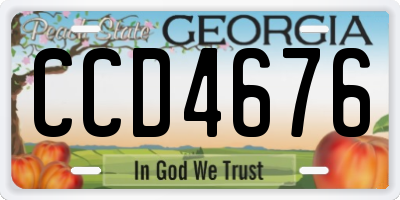 GA license plate CCD4676