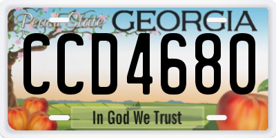 GA license plate CCD4680