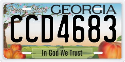 GA license plate CCD4683