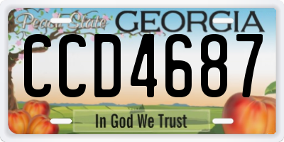 GA license plate CCD4687