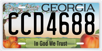 GA license plate CCD4688
