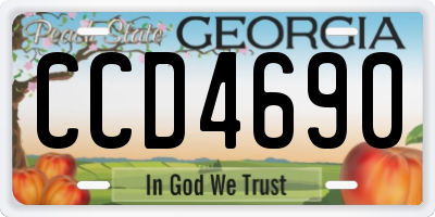 GA license plate CCD4690