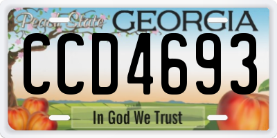 GA license plate CCD4693