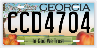 GA license plate CCD4704
