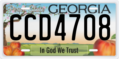 GA license plate CCD4708