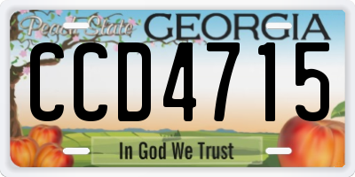 GA license plate CCD4715