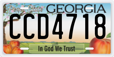 GA license plate CCD4718