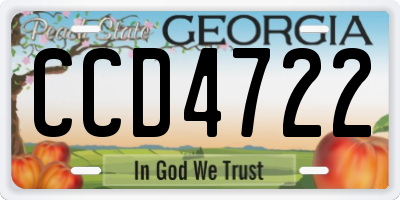 GA license plate CCD4722