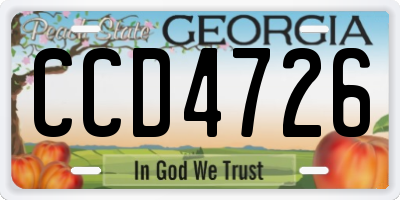 GA license plate CCD4726