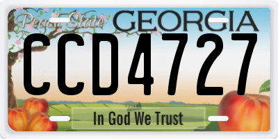 GA license plate CCD4727