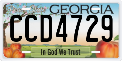 GA license plate CCD4729