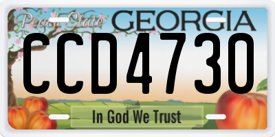 GA license plate CCD4730