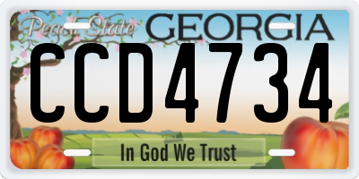 GA license plate CCD4734
