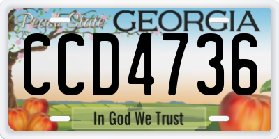 GA license plate CCD4736