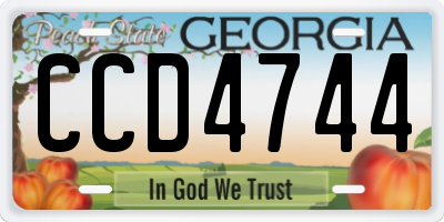 GA license plate CCD4744