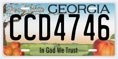 GA license plate CCD4746