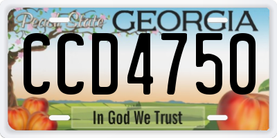 GA license plate CCD4750