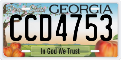 GA license plate CCD4753