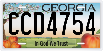 GA license plate CCD4754