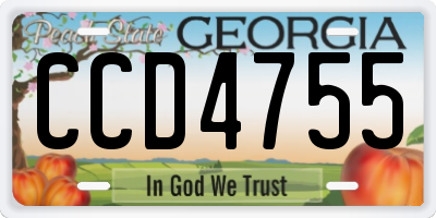 GA license plate CCD4755