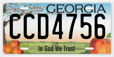 GA license plate CCD4756