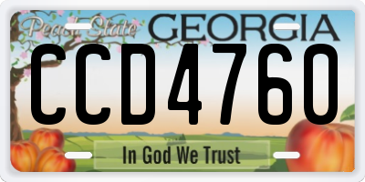 GA license plate CCD4760