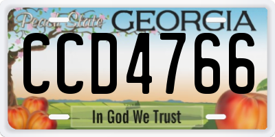 GA license plate CCD4766