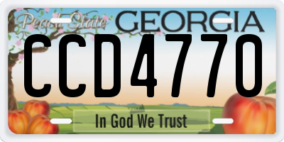 GA license plate CCD4770