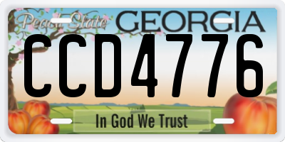GA license plate CCD4776