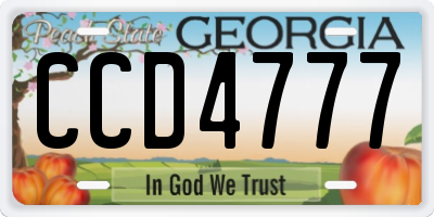 GA license plate CCD4777