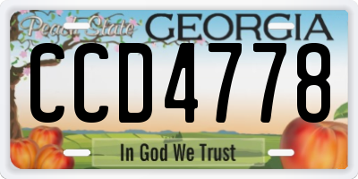 GA license plate CCD4778